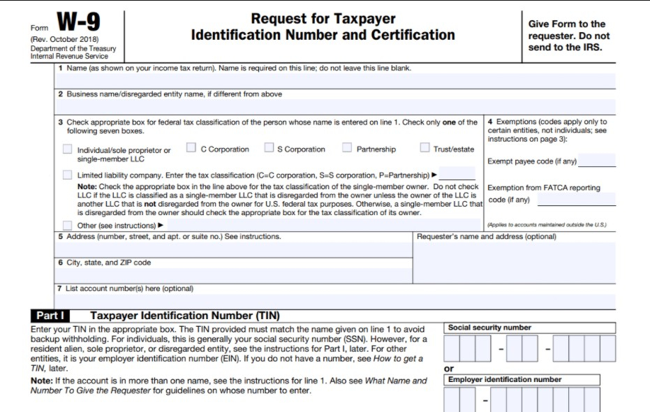 2020 Blank W9 Form | W9 Form 2020 Printable