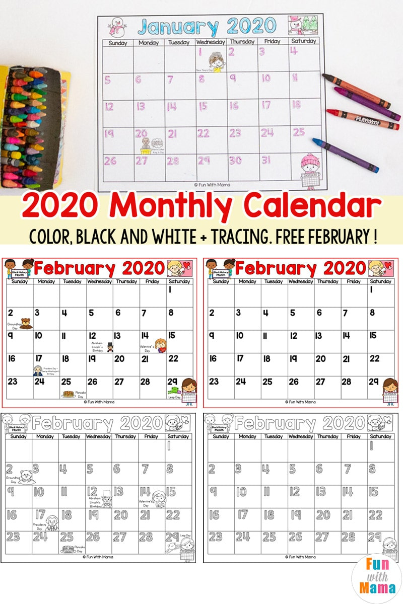 Free Printable Kids Calendar