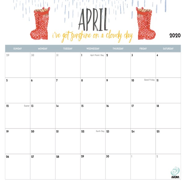 2020 Printable Calendar For Moms - Imom