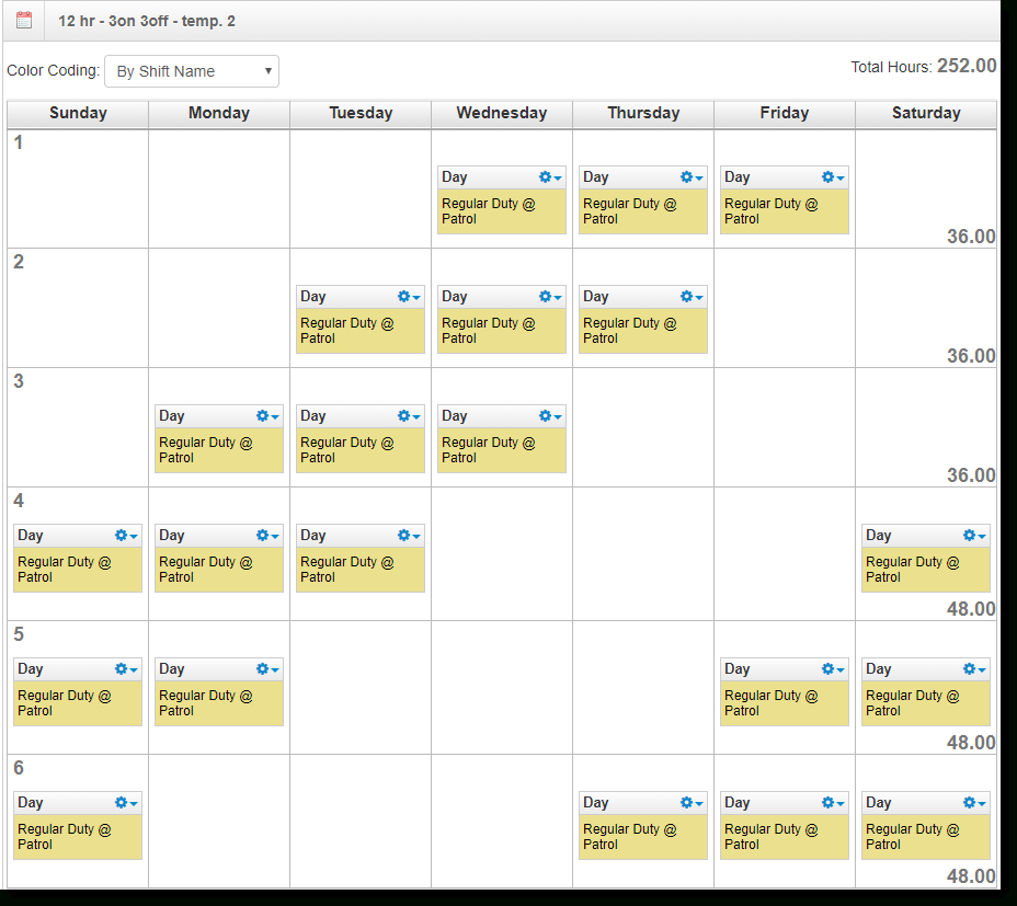 40 hour work week schedule template