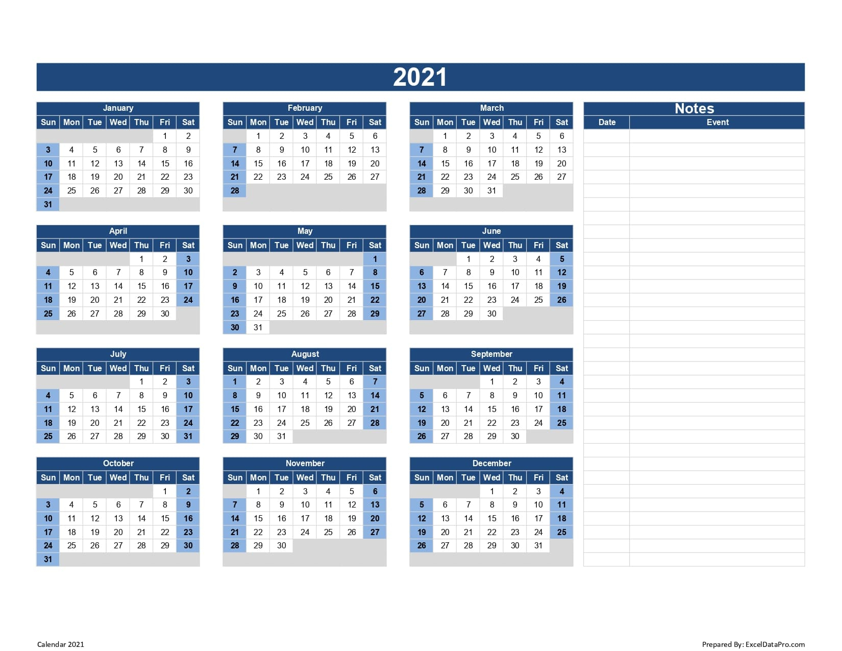 2021 Calendar To Fill In | Calendar Printables Free Blank