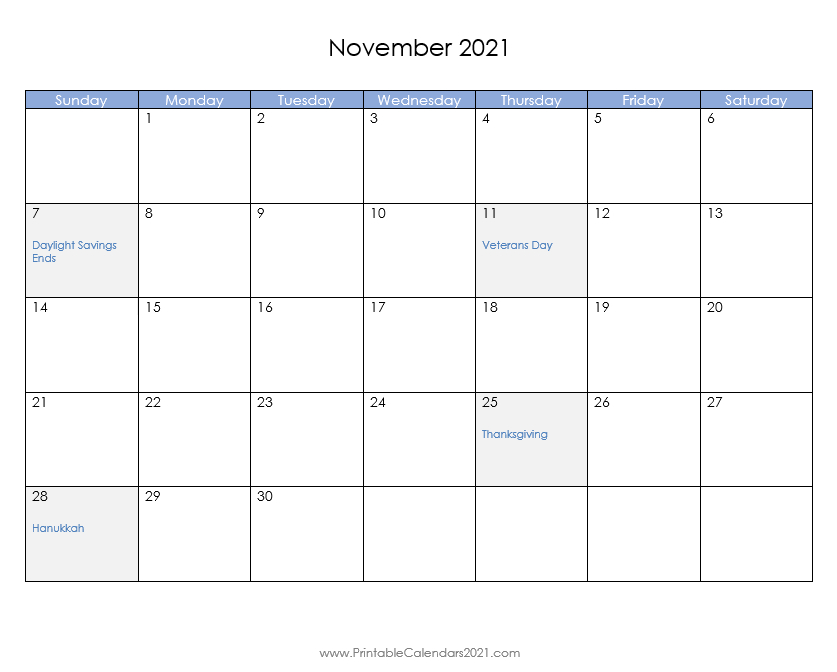 44+ November 2021 Calendar Printable, November 2021 Calendar Pdf