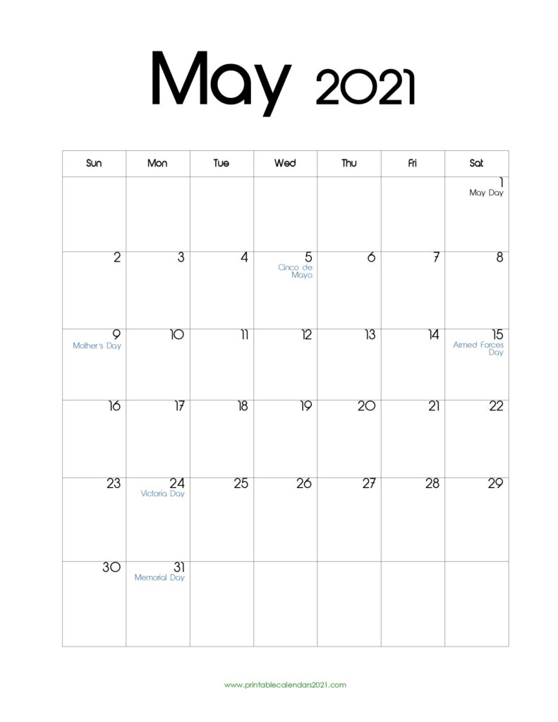 52+ May 2021 Calendar Printable, May 2021 Calendar Pdf