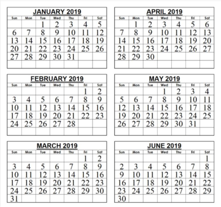 6 Month Calendar Template | Calendar Template, Monthly