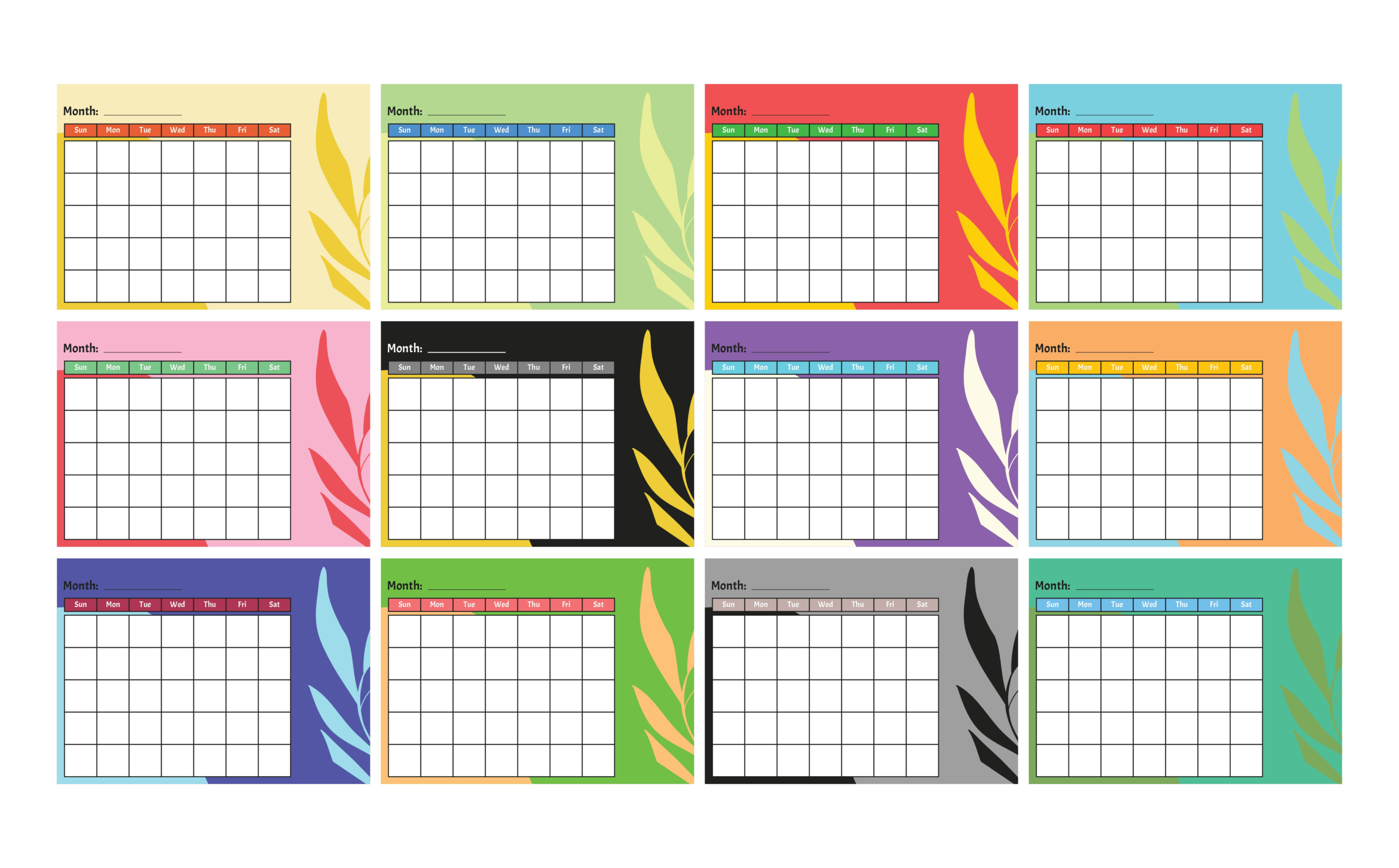 7 Best Kindergarten Monthly Calendar Printable