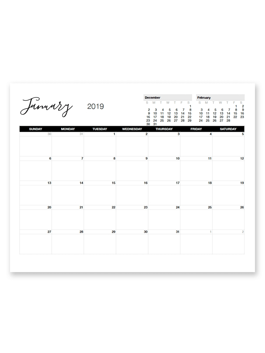 8.5 X 11 Blank Printable Calender | Example Calendar Printable