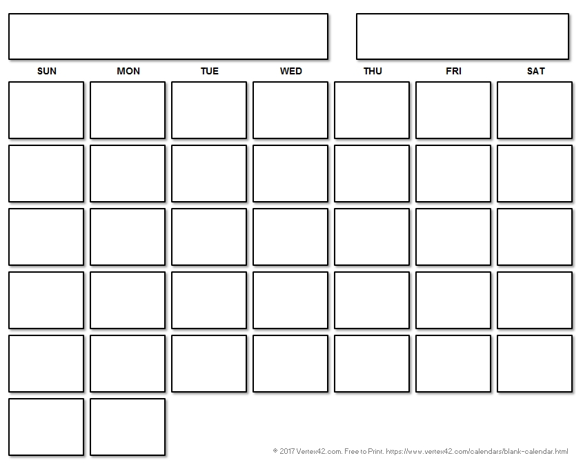 8X11 Blank Month Template Graphics | Calendar Template 2020