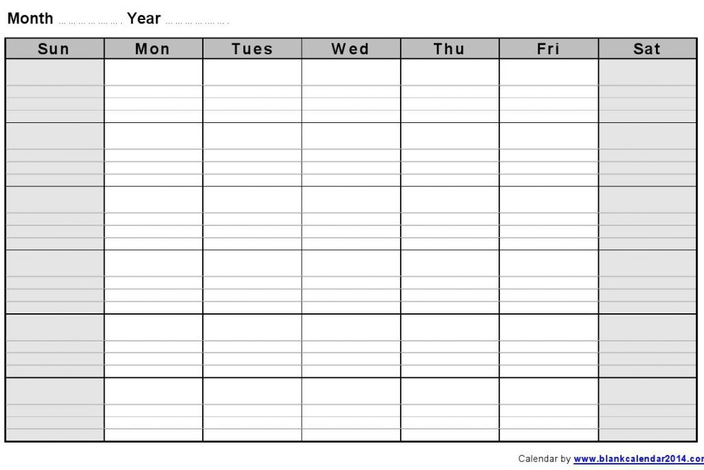 Blank Calendar With Lines - Printable Year Calendar