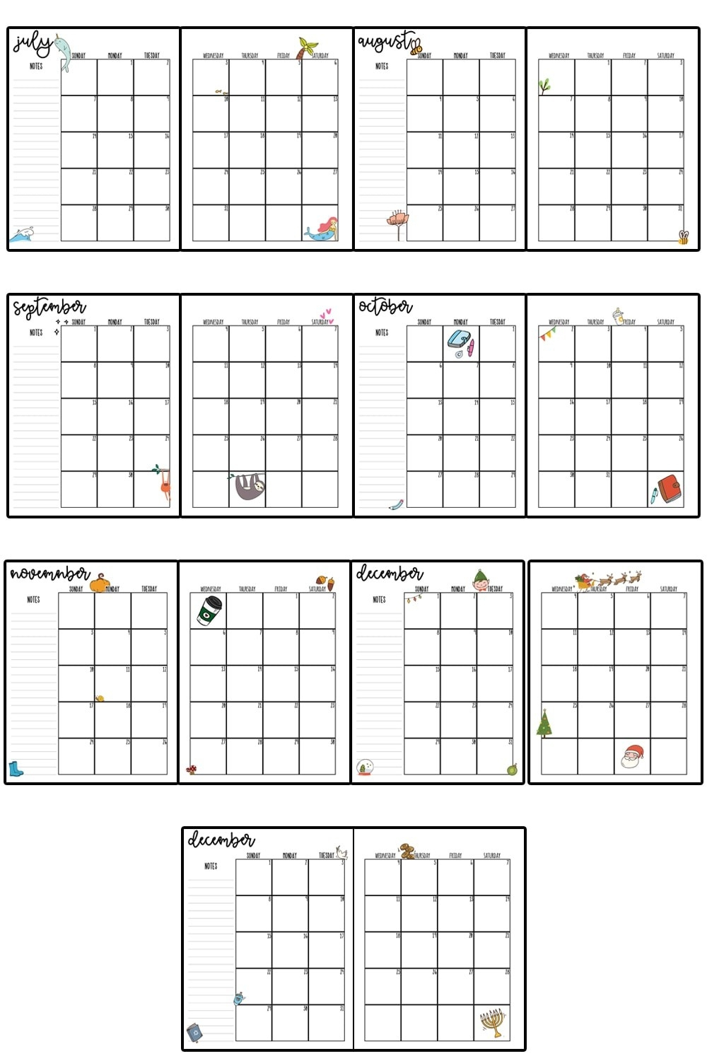 Blank Month At A Glance Printable Calendar | Calendar