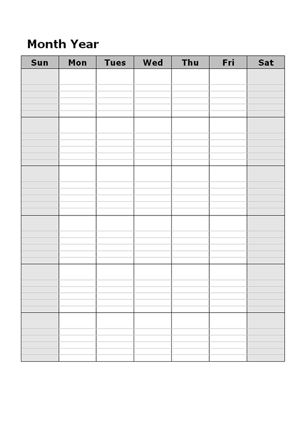 Free Blank Monthly Calendar Template | Example Calendar Printable