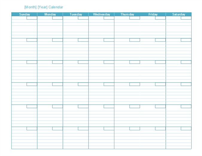 Blank Monthly Calendar