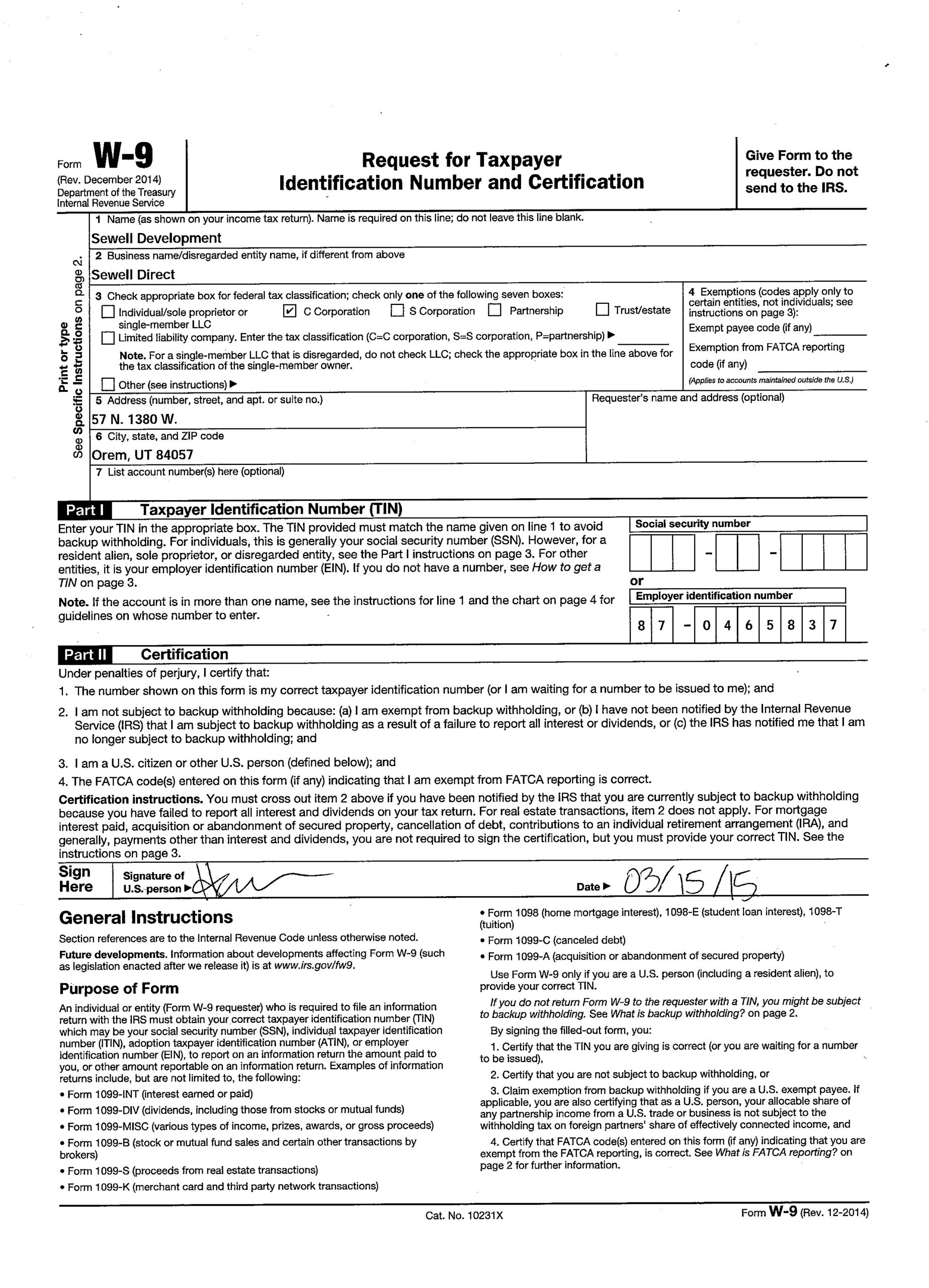 Blank W 9 Form 2020 Printable Free | Calendar Template