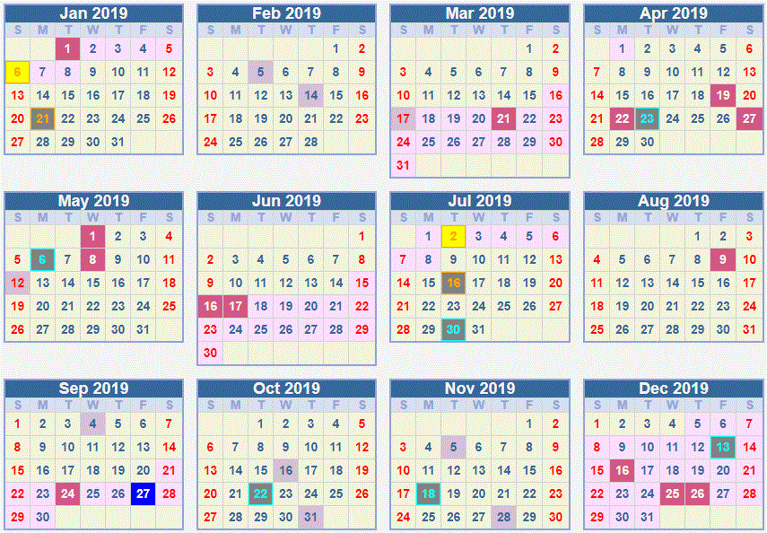 Calendar 2019: School Terms And Holidays South Africa