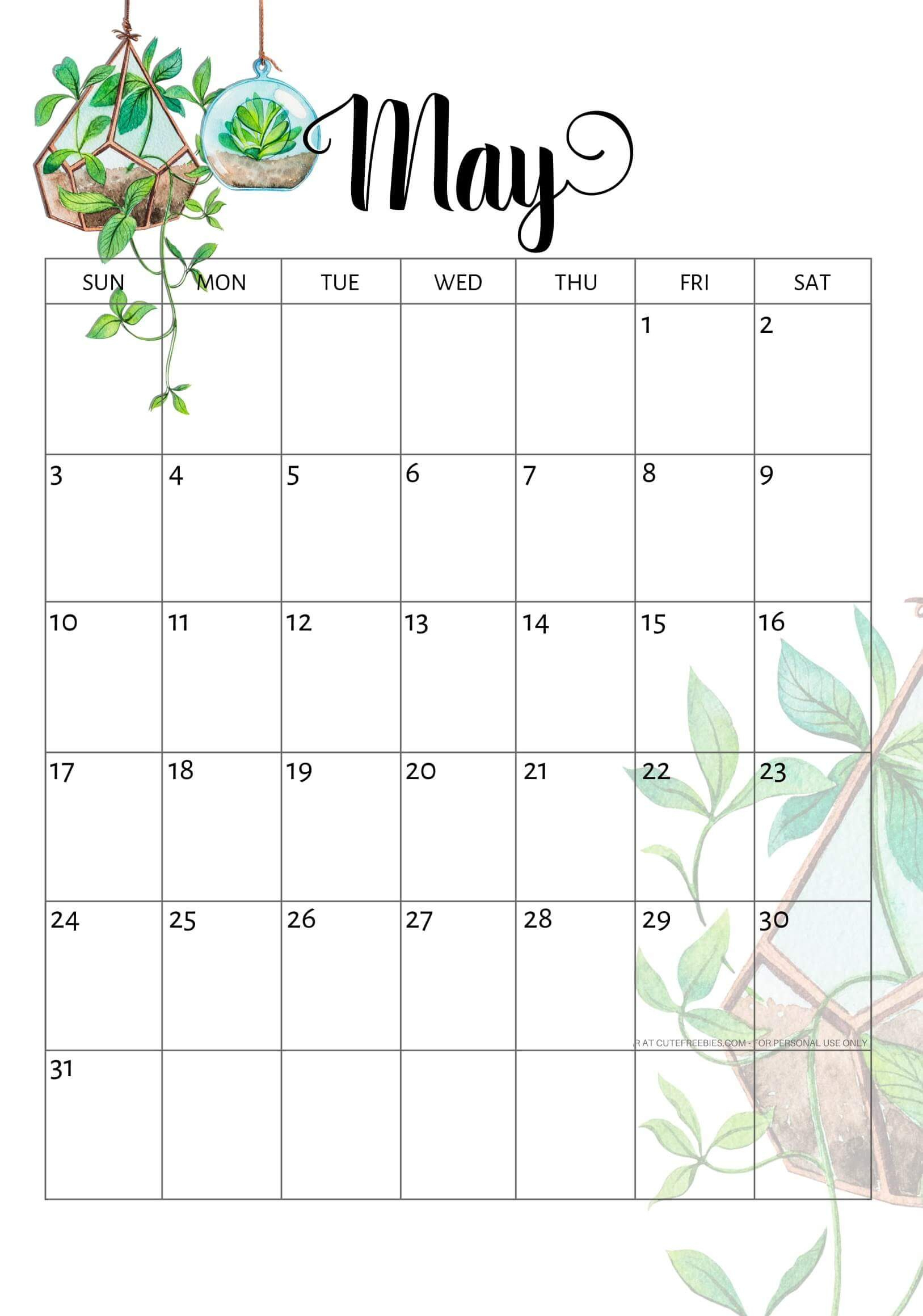 Cute May 2020 Calendar Pink Designs Floral Wall Calendar