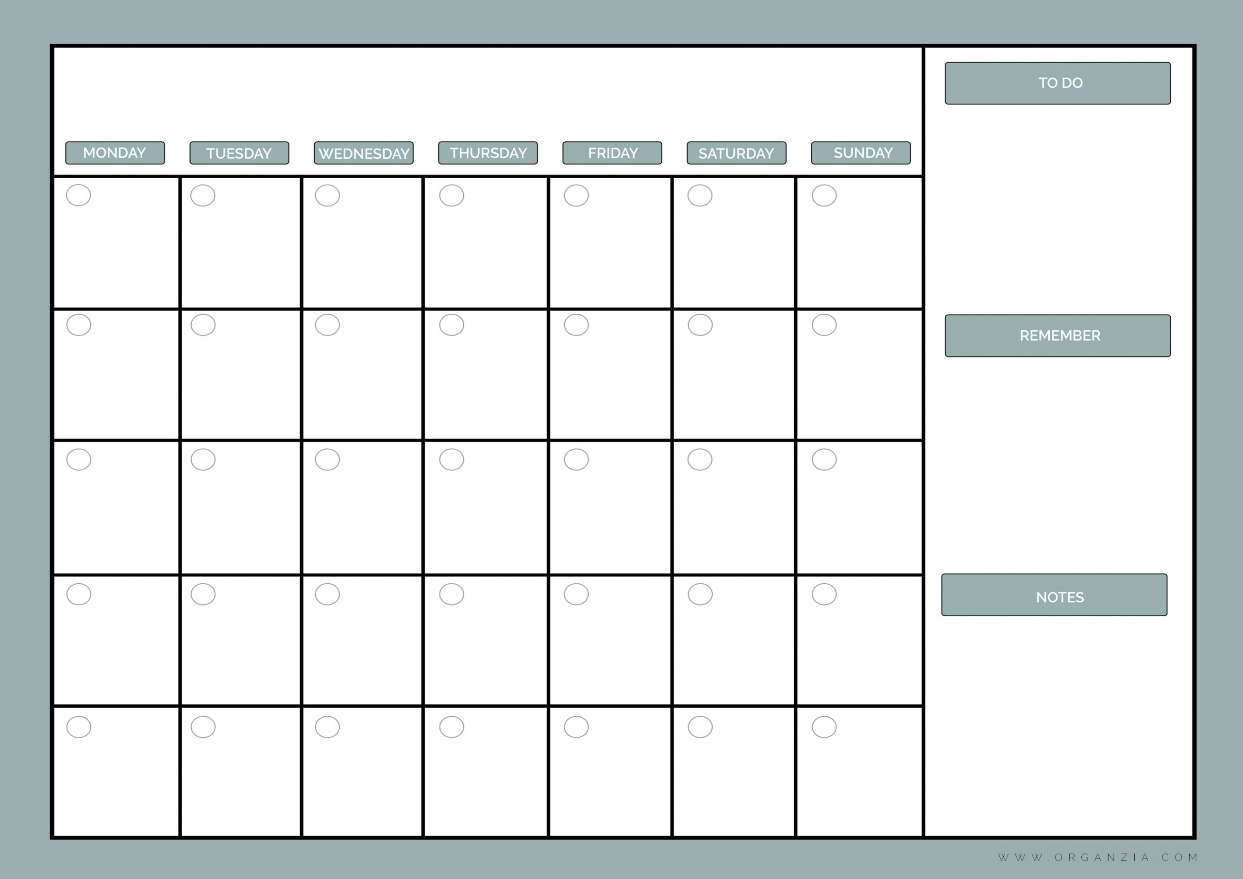 Diy Monthly Planner, Dry Erase Calendar + Free Printable