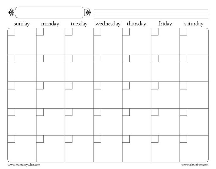 Full Page Free Printable Blank Calendars | Example Calendar Printable