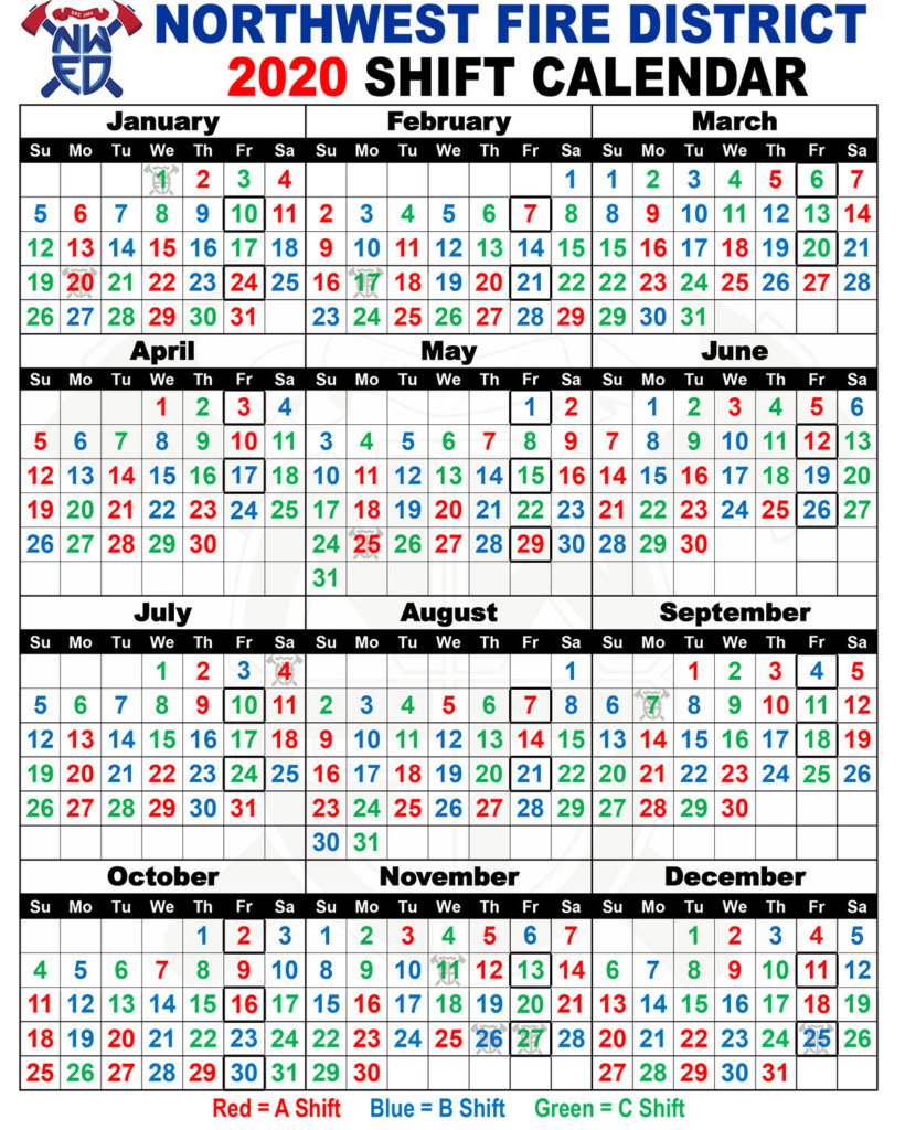 Firefighter Shift Calendar 2021 | Printable Calendars 2021