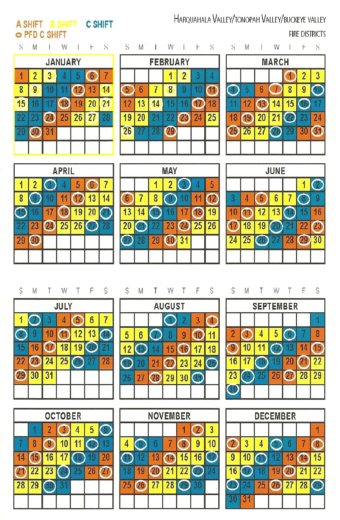 Firefighter Shift Schedule Tool :-Free Calendar Template