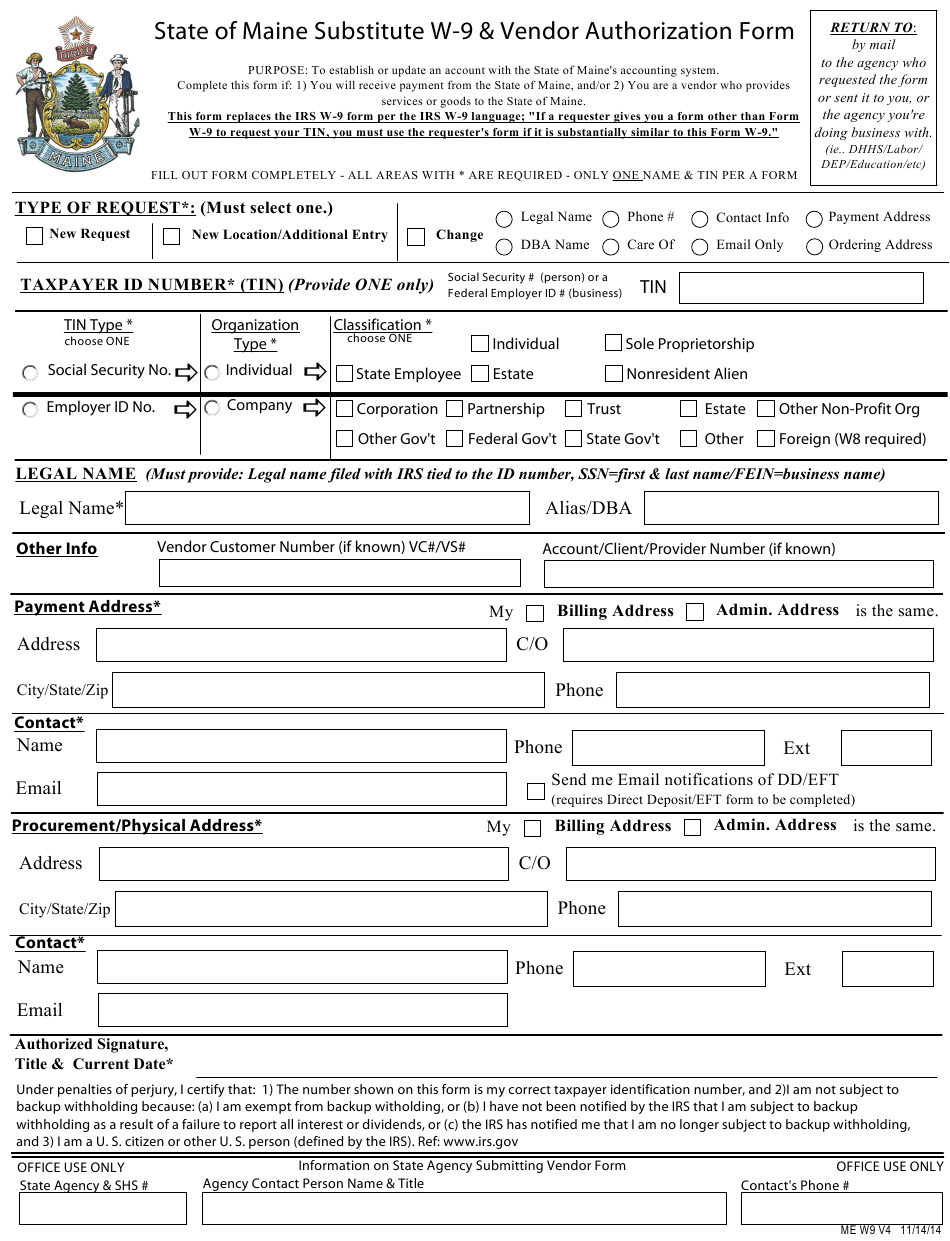 Form W-9 Download Fillable Pdf Or Fill Online State Of