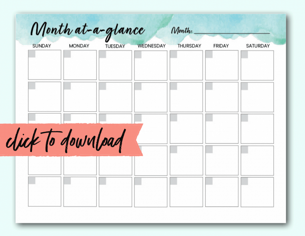 Free Blank Monthly Calendar Template Pdf - The Incremental