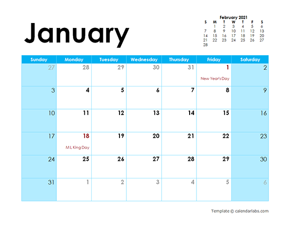 Free Downloadable 2021 Word Calendar - Take 2021 Printable