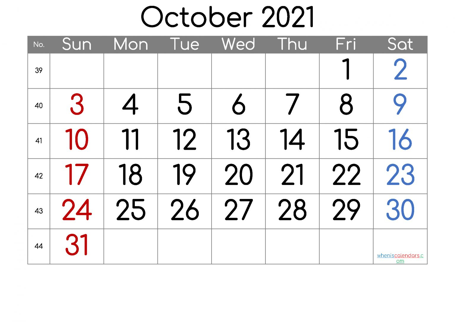 Free October 2021 Calendar 6 Templates Free Printable