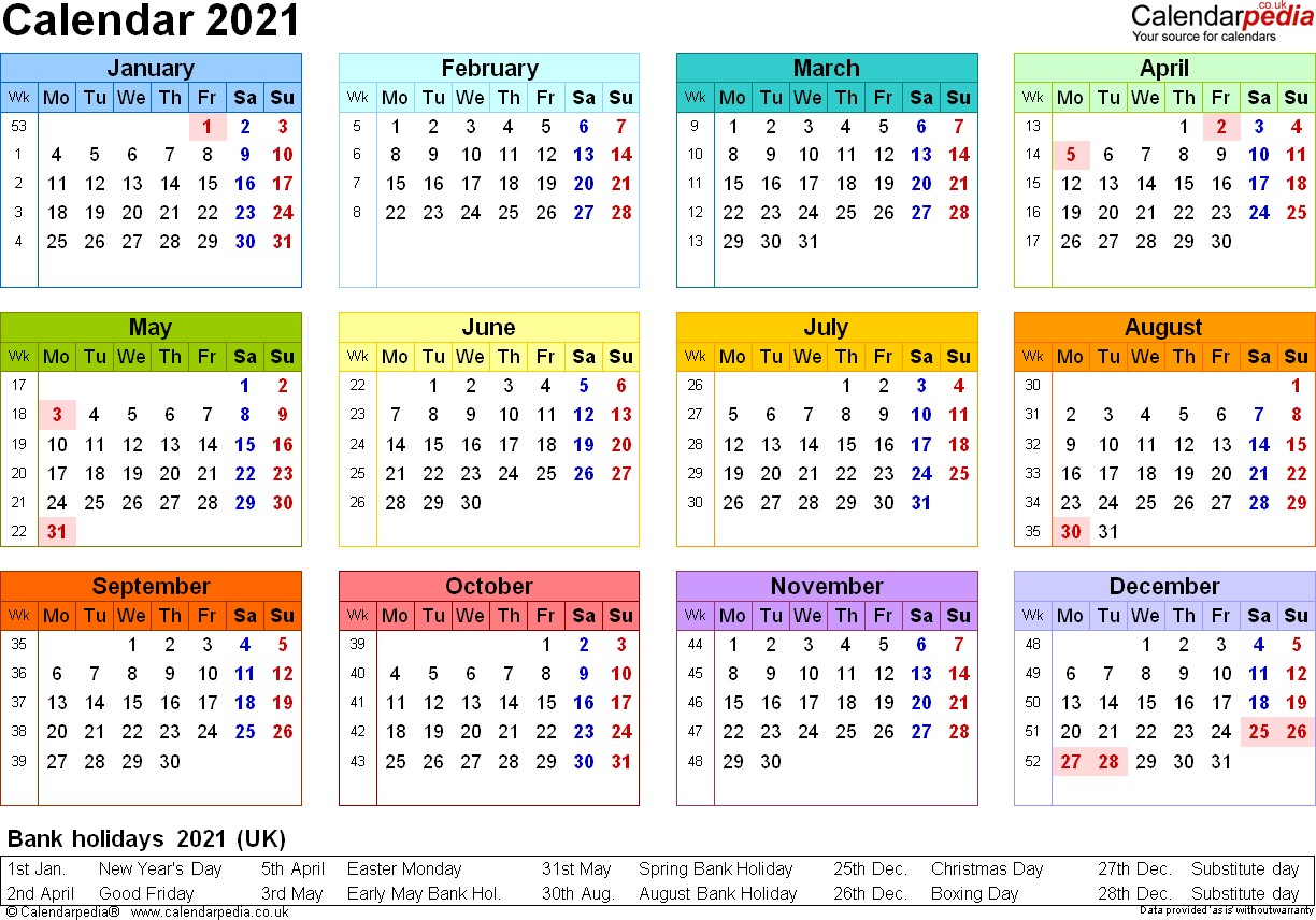 Free Pdf Calendar 2021 Uk For Visitors | Free Printable