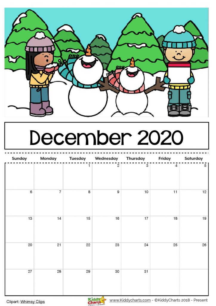 Free Printable 2020 Calendar For Kids, Including An