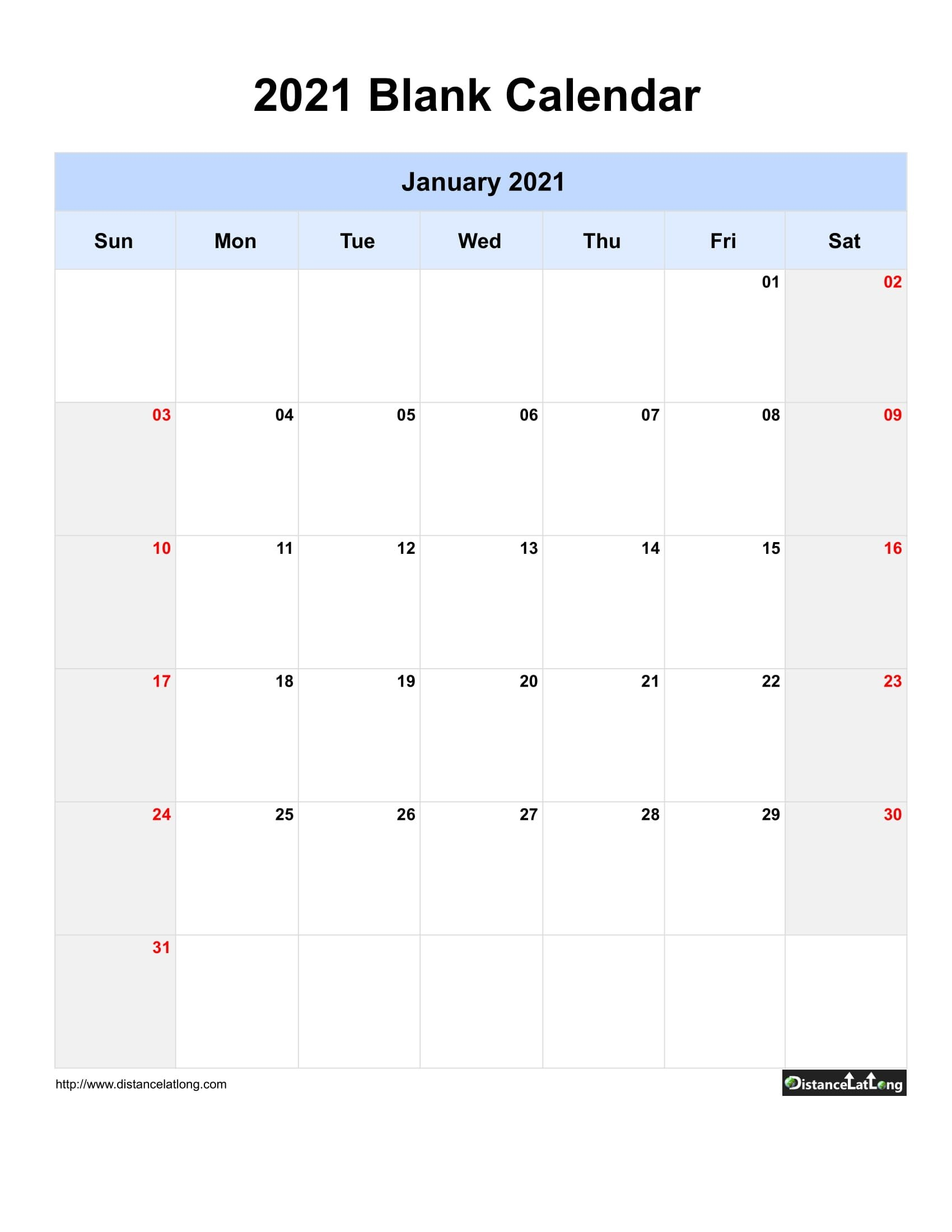 Free Printable Calendars 2021 Blanks Word - Example
