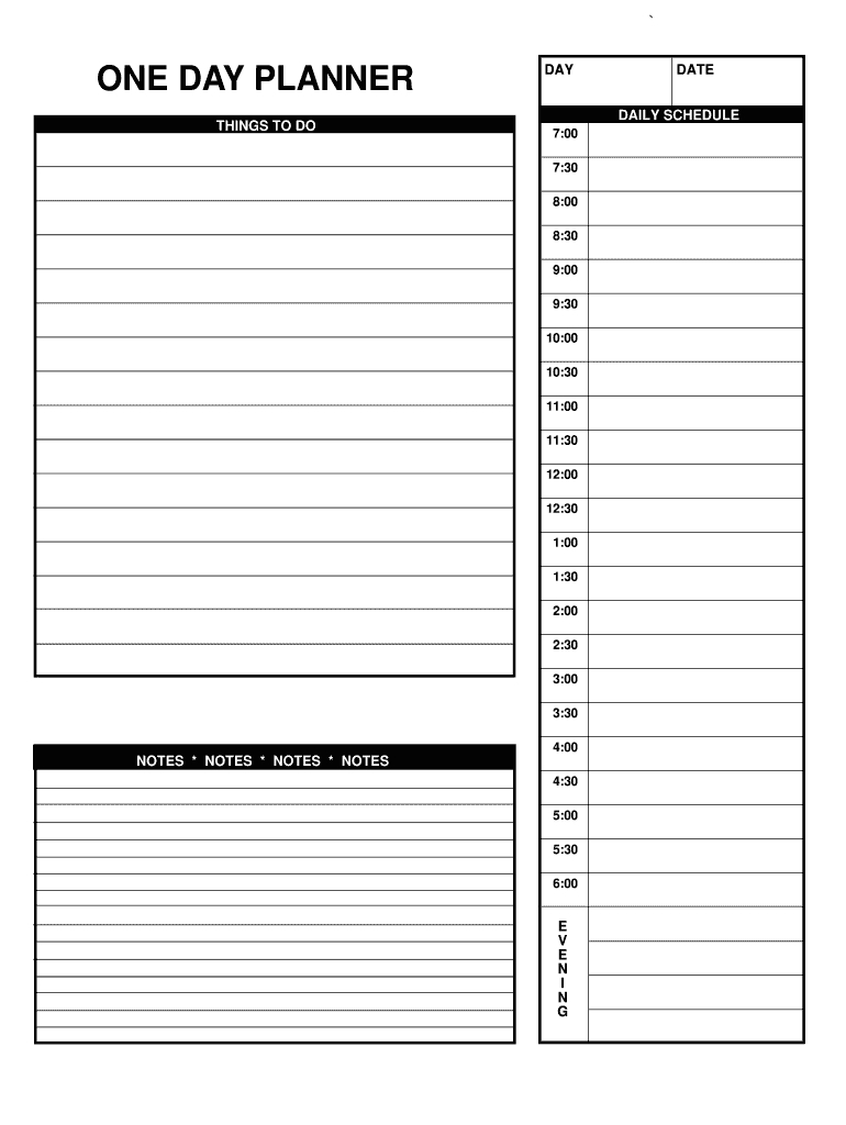 15 Minute Schedule Printable 