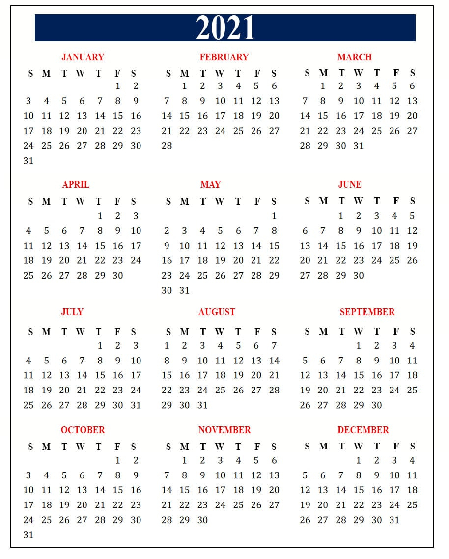 Microsoft Word 2021 Yearly Calendar | Example Calendar Printable