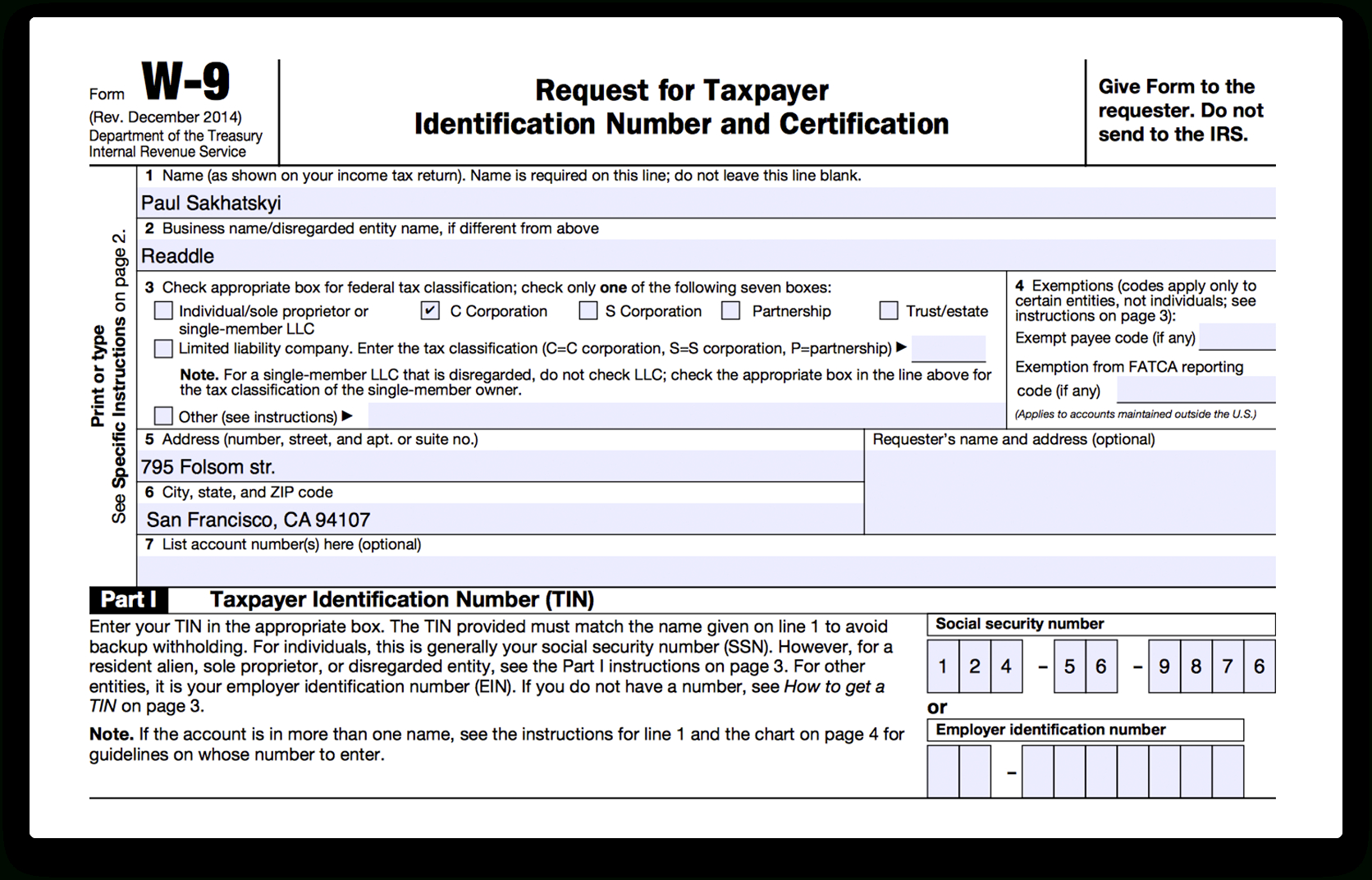 How To Fill Out Irs Form W-9 2017-2018 | Pdf Expert