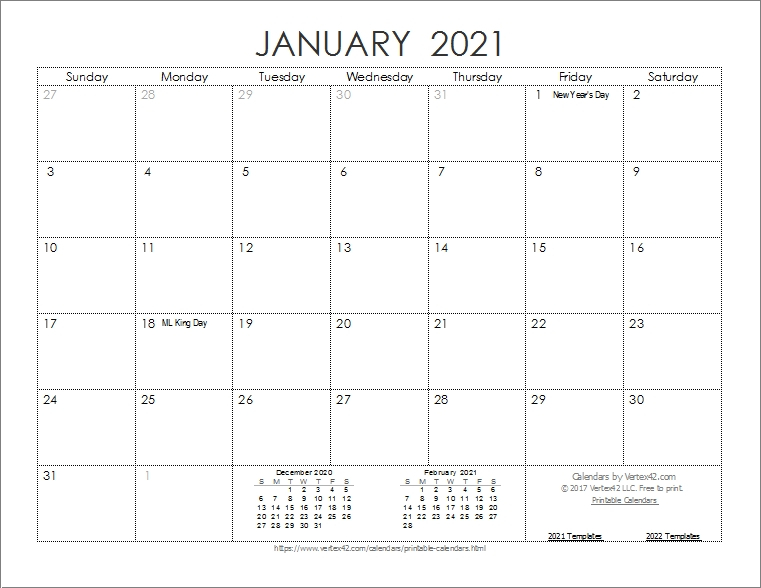 Monthly Planner 2021 Printable Full | Calvert Giving