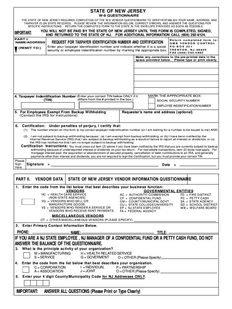 Nj W9 2021 Printable Form | W-9 Form Printable, Fillable 2021