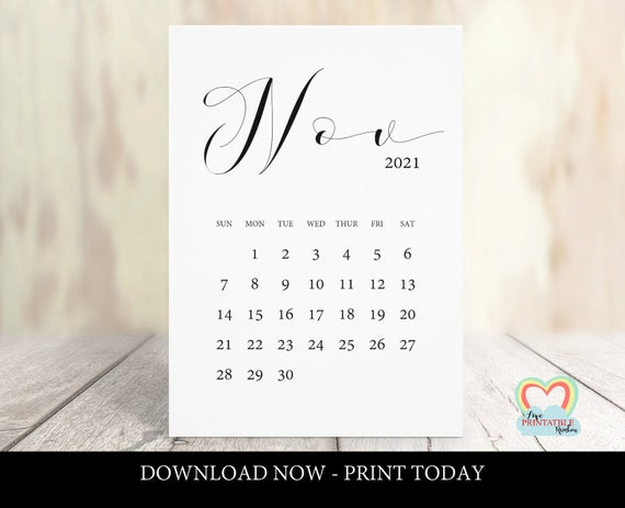 November 2021 Calendar Printable Baby Due Date November