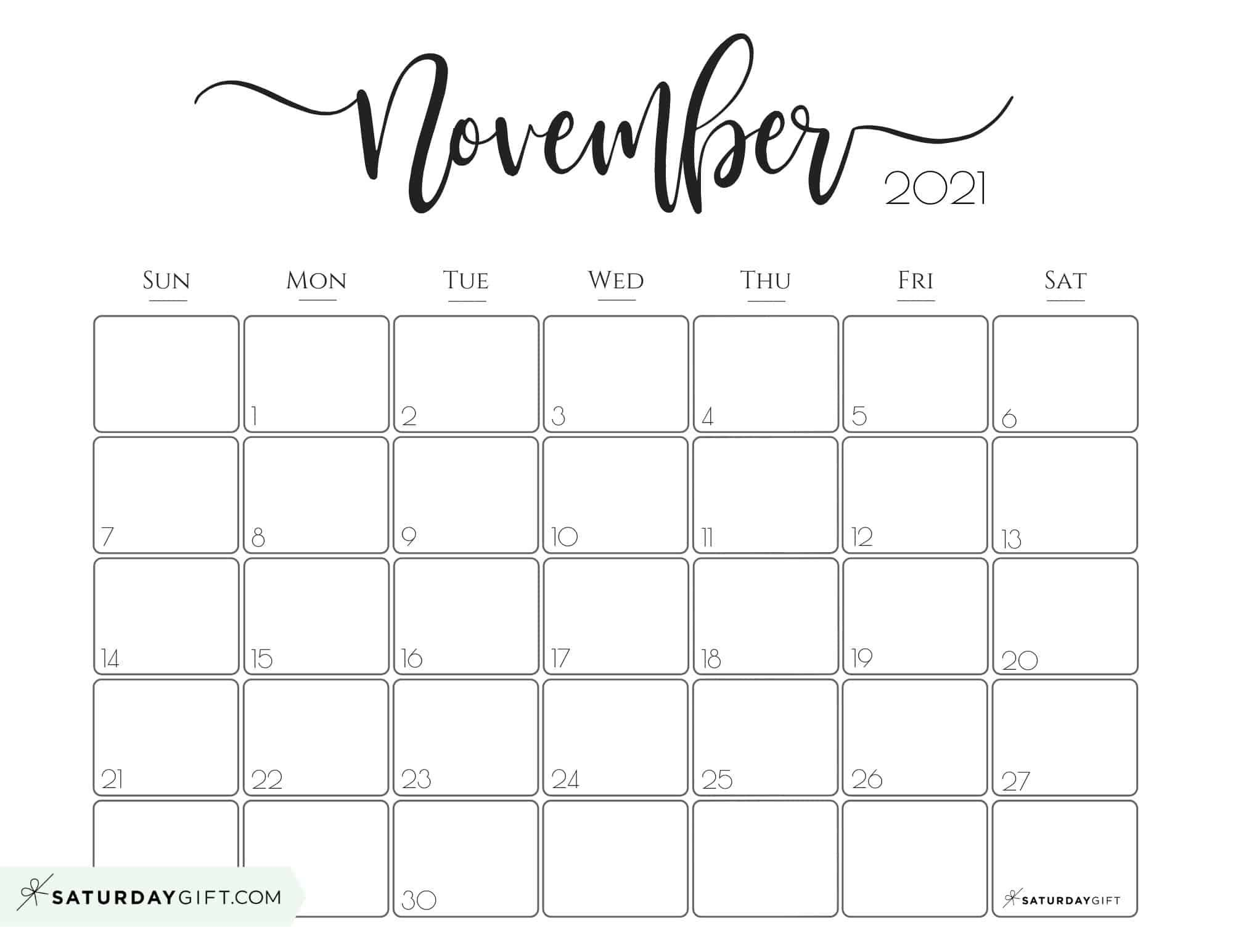 November 2021 Calendar Example Calendar Printable