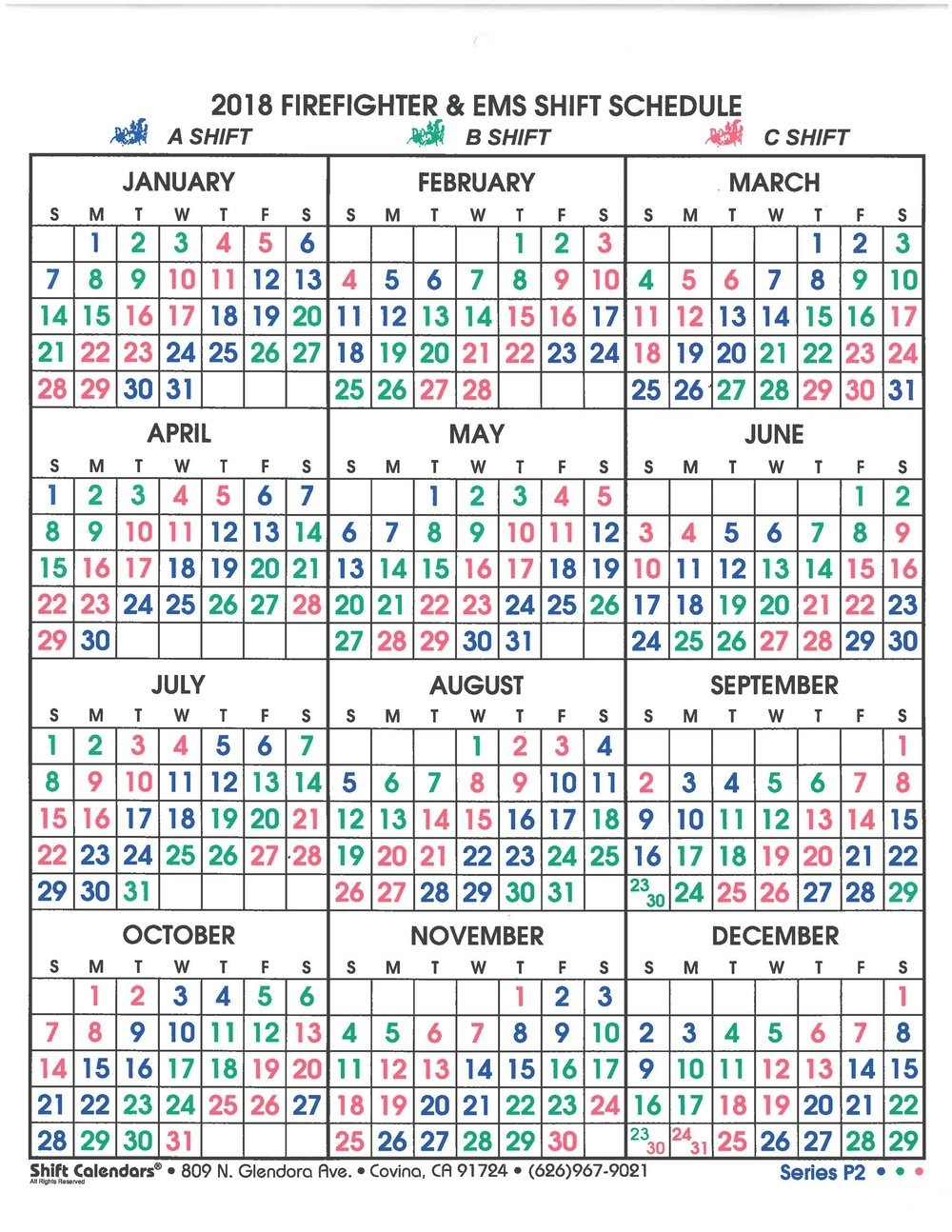 Phoenix Fire Shift Calendar 2020 - Template Calendar Design