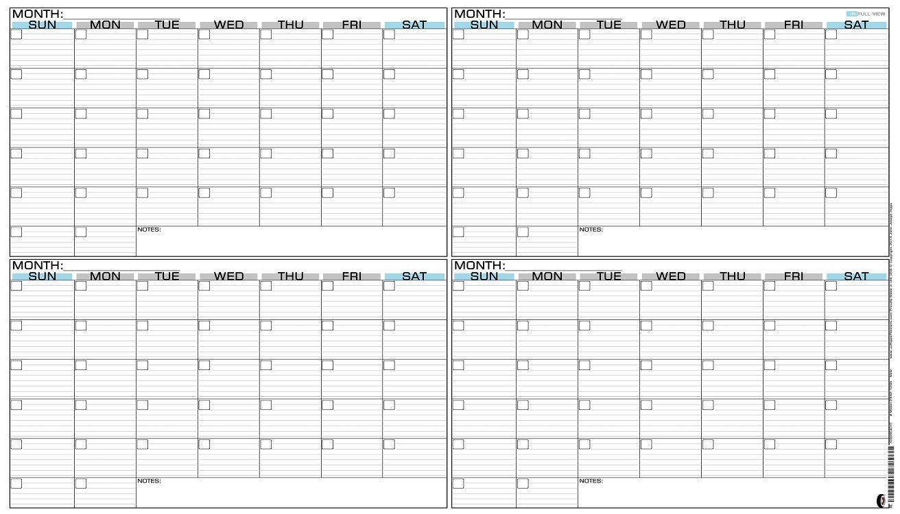 Printable 4 Month Calendar Template | Example Calendar
