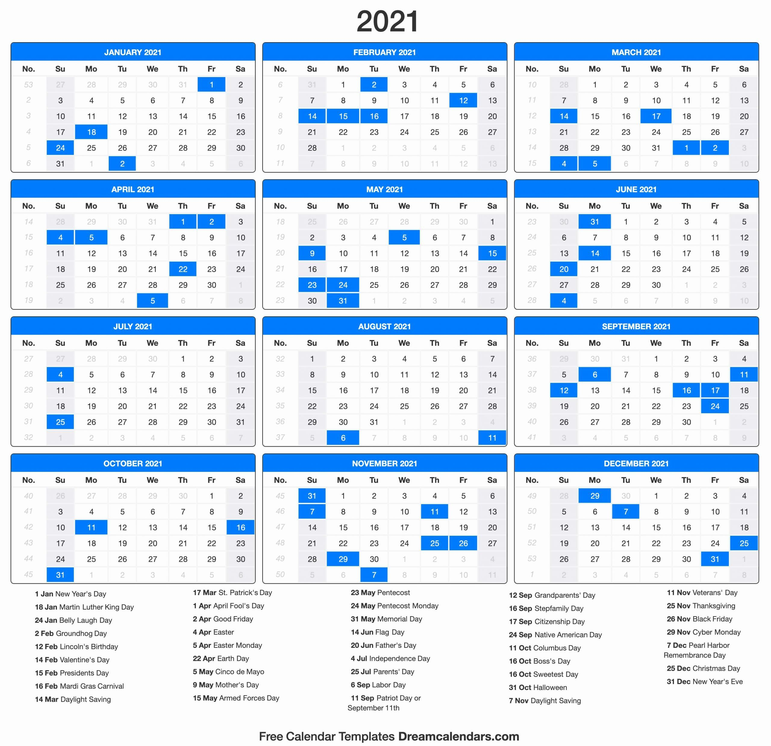 Printable Calendar 2021 | Calendar Printables, 2021