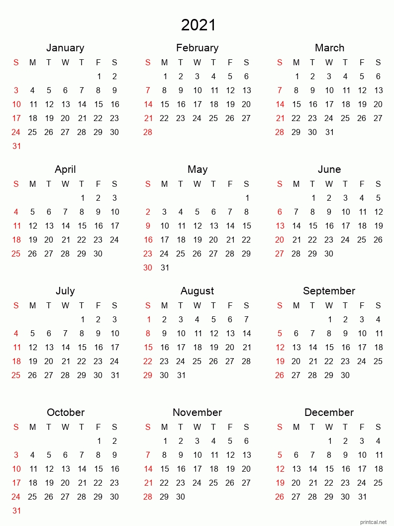 Printable One Page Calender For 6 Months July 2021 Through