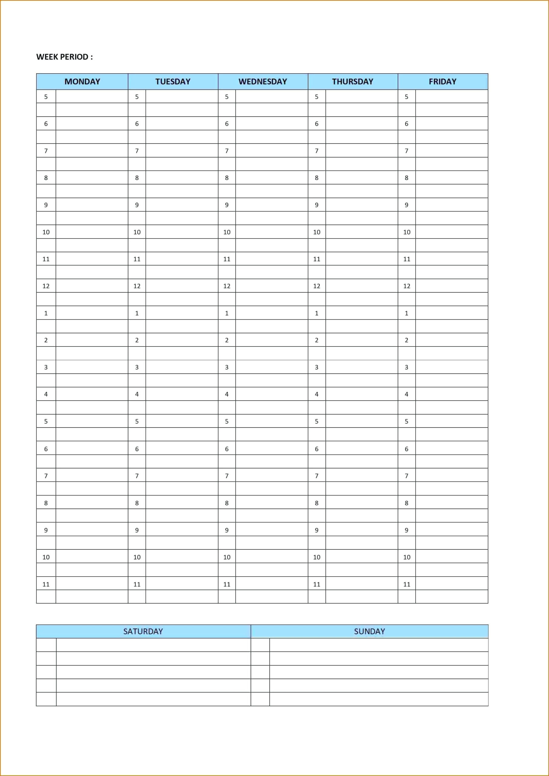 Printable Weekly Calendar With 15 Minute Time Slots