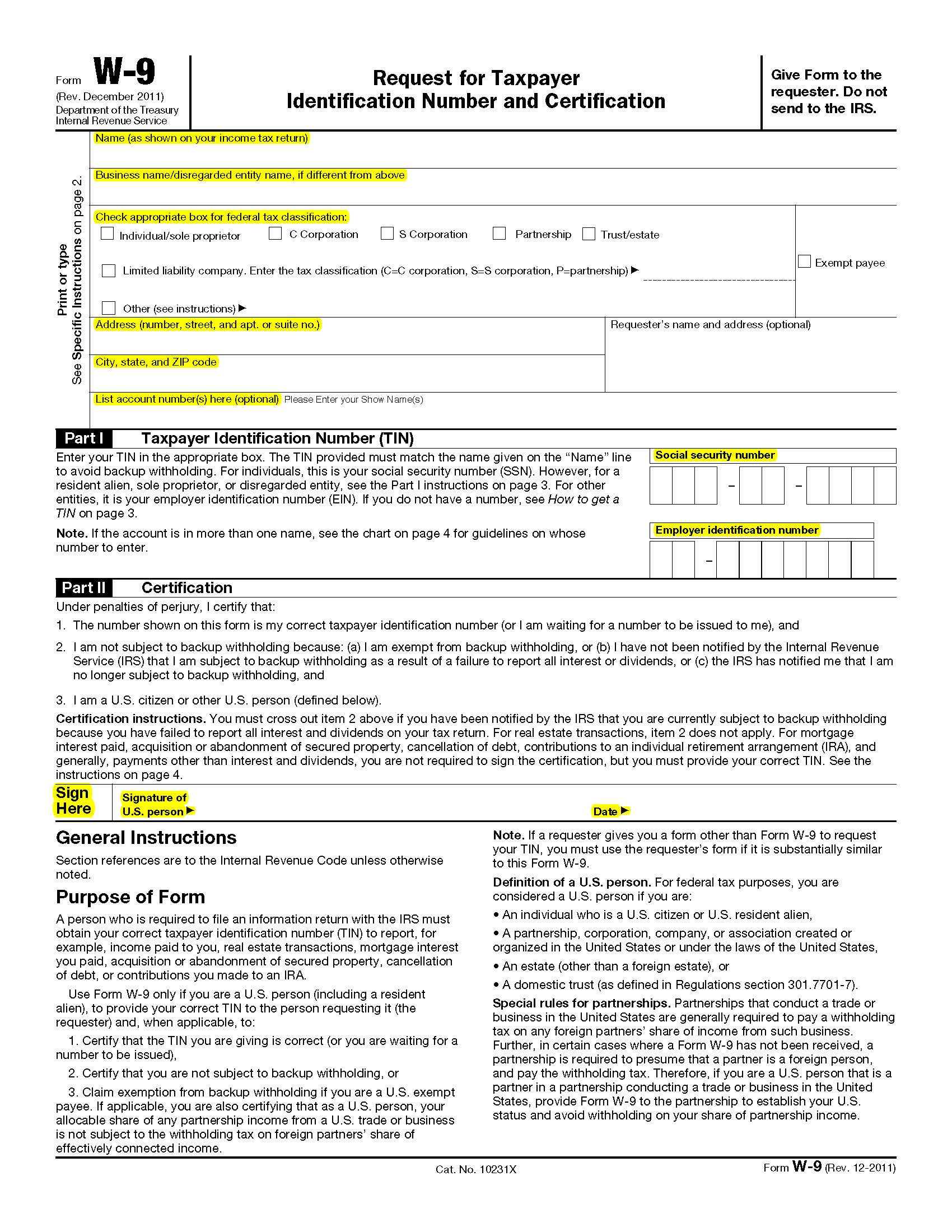 The W-9 Requirement