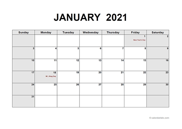 Calendar Labs Printable 2021 | Example Calendar Printable